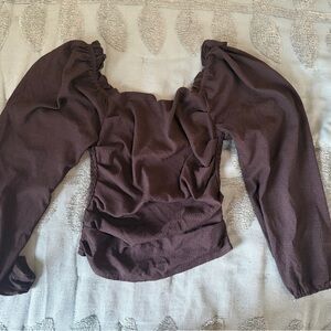 Elegant square neck black Women's Top